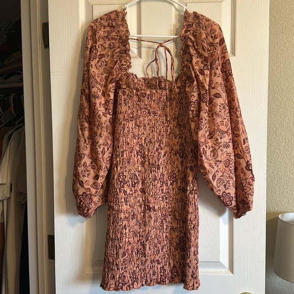 Free People Smock It To Me Mini Dress Size M - Picture 3 of 4